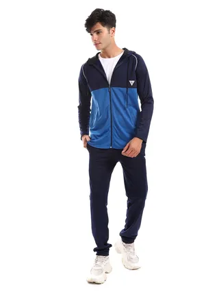 Hoodie With Pants Training Suit And Lined Design 