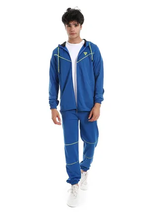 Hoodie With Pants Training Suit And Lined Design 