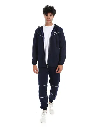 Hoodie With Pants Training Suit And Lined Design 