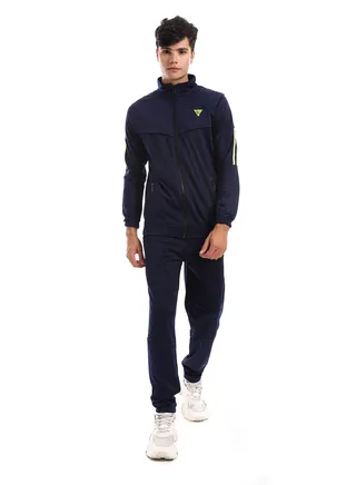 Hoodie With Pants Training Suit And Lined Design 