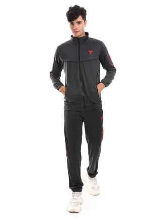 Hoodie With Pants Training Suit And Lined Design 