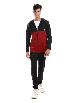 Hoodie With Pants Training Suit And Lined Design 