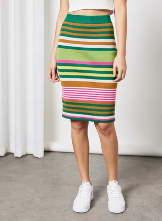 Striped Mini Skirt Multicolour 