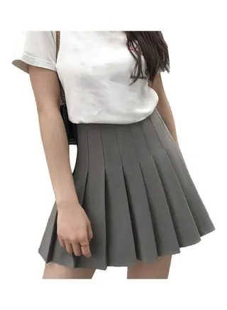 Waist Flared Skirt Light Grey 