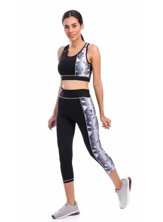 ARRORA-BLACK SPORTS BRA AND LEGGINGS SET 