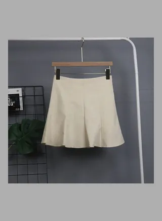 Large Hem Flouncing Skirt Apricot 