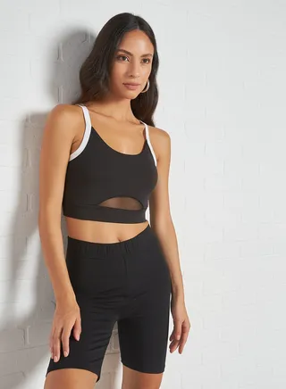 Net Detail Sports Bra Black 