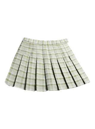 High Waist Flared Skirt Light Green 