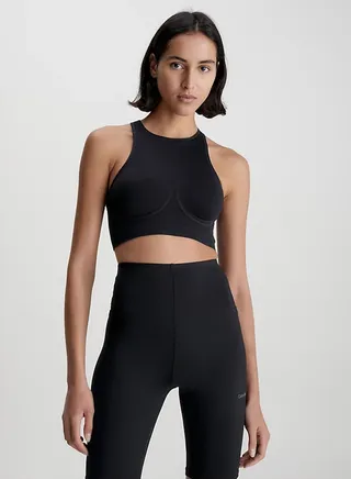 Women's Black Medium Support Sports Bra 