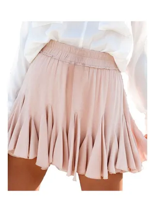 High Waist A-Line Pleated Mini Skirt Pink 