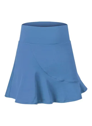 Quick Dry Ruffled Sport Skirt With Pockets Blue 