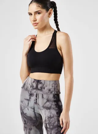 Mesh Cross Back Detail Sports Bra