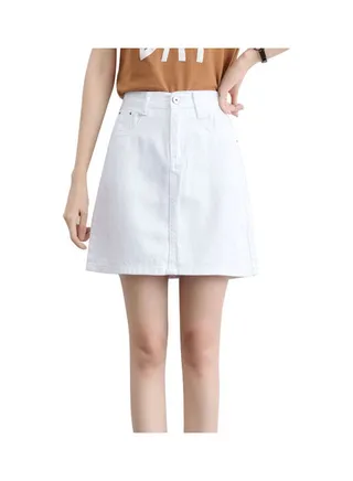 Denim Mini Skirt White 