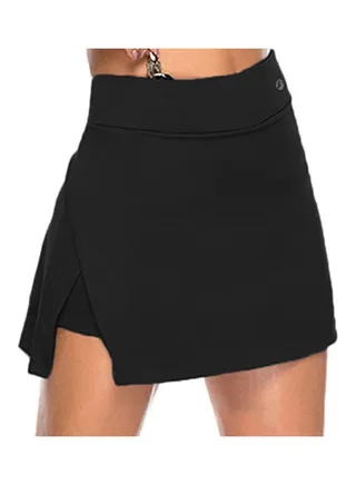 Solid Mini Skirt Black 