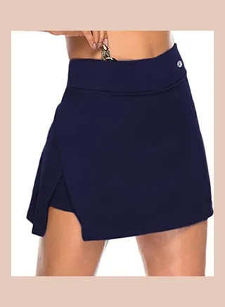 Plain Slim Fit Mini Skirt Dark Blue 