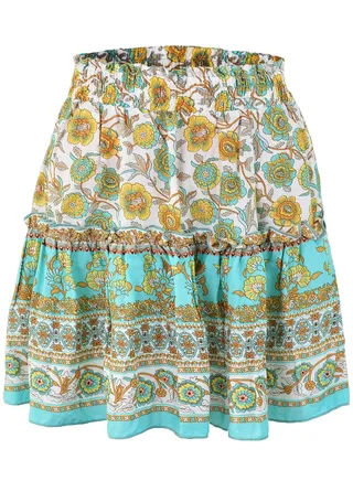 Women's Fashion Printed Bohemian Ethnic Style Skirt 