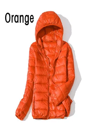 Women Autumn White Duck Down Jacket Coat Windproof Hooded Warm Casual Winter M-5XL 