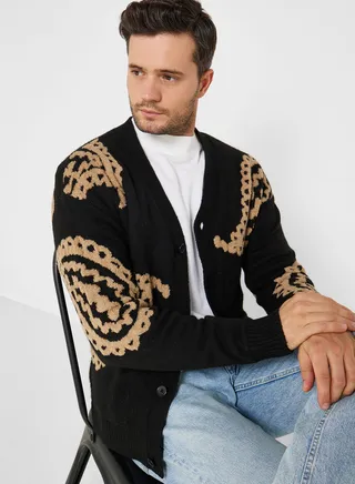 Ollie Knitted Jacquard Cardigan 