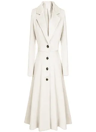 Women's Woolen Blend Coats Coat Lapel Wrap Swing Flared Winter Long Overcoat Jacket 