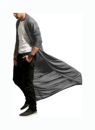 Fashionable Open Front Cardigan Grey 