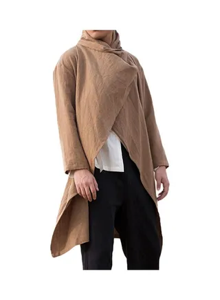 Asymatric Wrap Detail Cardigan Coffee 