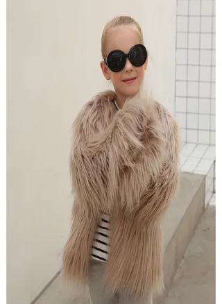 Toddler Baby Kids Girls Winter Faux Windproof Splice Coat Warm Outwear 