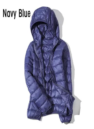 Women Autumn White Duck Down Jacket Coat Windproof Hooded Warm Casual Winter M-5XL 