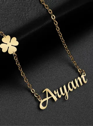 Women's necklace, chain with name pendant made of 925 silver, gold plated with the name Aryam 