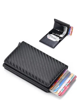 Slim Wallet for Men & Women Credit Card Holder RFID Blocking Leather Aluminum Business Card Case Wallet 