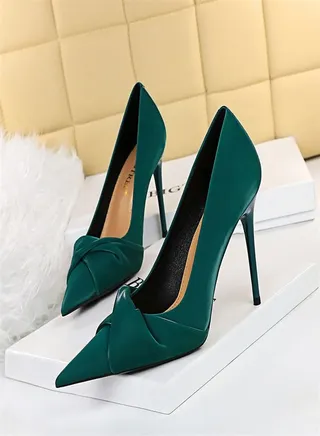 Fashion Pointed High Heels 10CM Green 