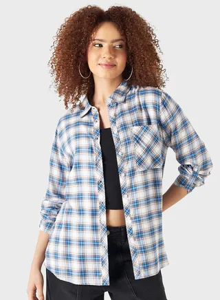 Checked Button Down Shirt 