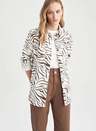 Oversize Fit Long Sleeve Printed Shirt 