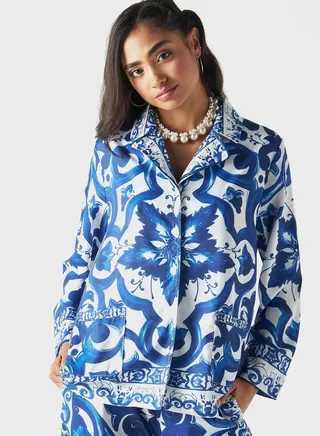 Printed Pocket Detail Shirt