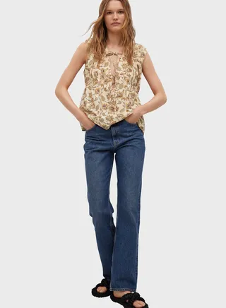 Tie Neck Printed Top 