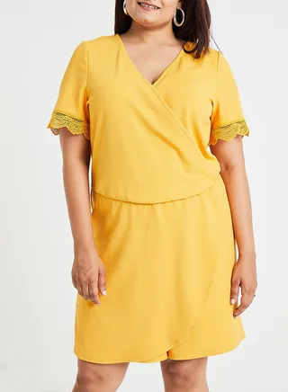 Overlap Front Playsuit Yellow 