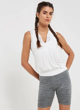 En Pointe Hooded Jumpsuit White/Grey 
