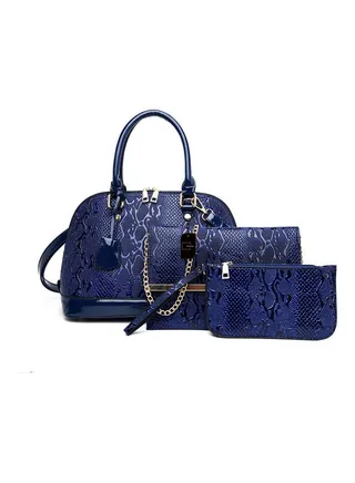 3-Piece Stylish Bag Set Blue 