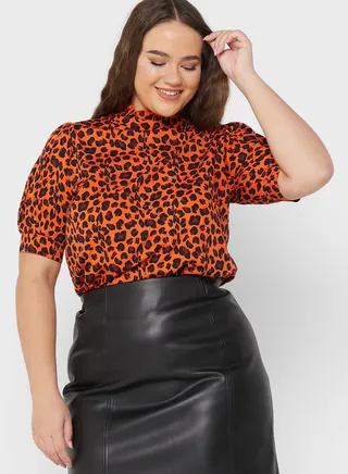 Printed High Neck Top 