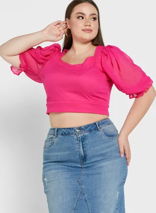 Puff Sleeve Frill Detail Top 