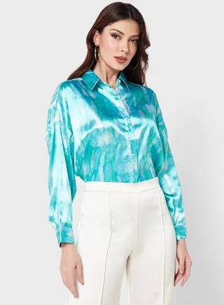 Printed Button Down Shirt 