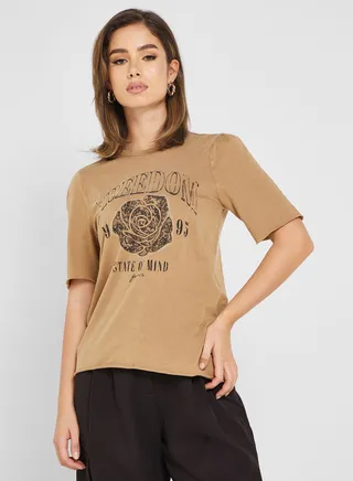 Puff Sleeve Printed Top 