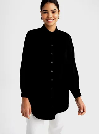 Button Down Tunic Shirt 