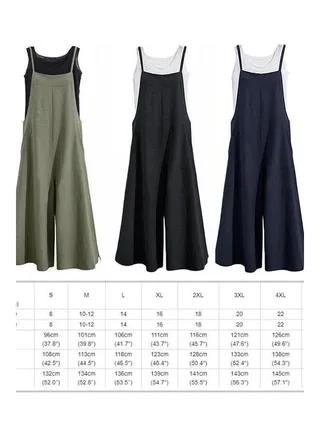 Casual Oversized Dungarees Army Green 