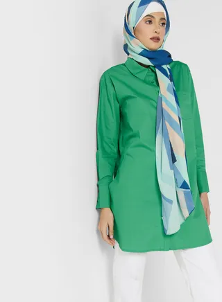 Longline Button Down Shirt
