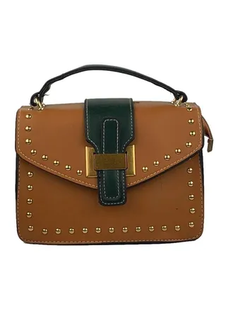 Elegant Leather Satchel Brown/Black 