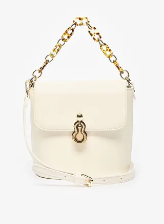 Solid Satchel Bag with Detachable Shoulder Strap