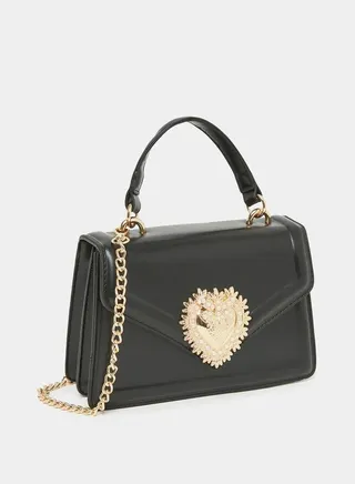Heart Gold Patch Satchel Bag