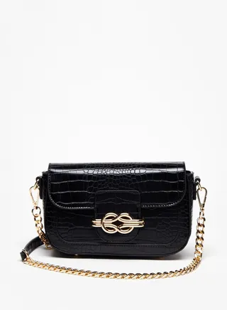 Womens Textured Satchel Bag with Flap Closure Ramadan Collection