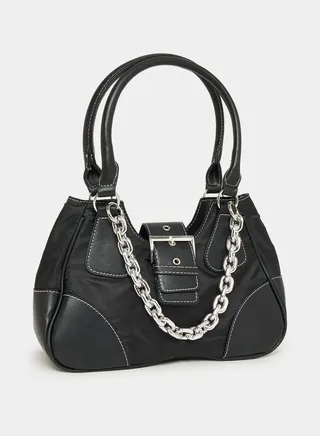 Belt Buckle Detail Bag with Chain Link