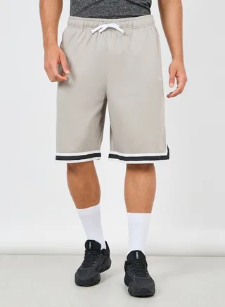 Ultra Soft Micro Poly Basketball Shorts with Contrast Tape Hem Detail